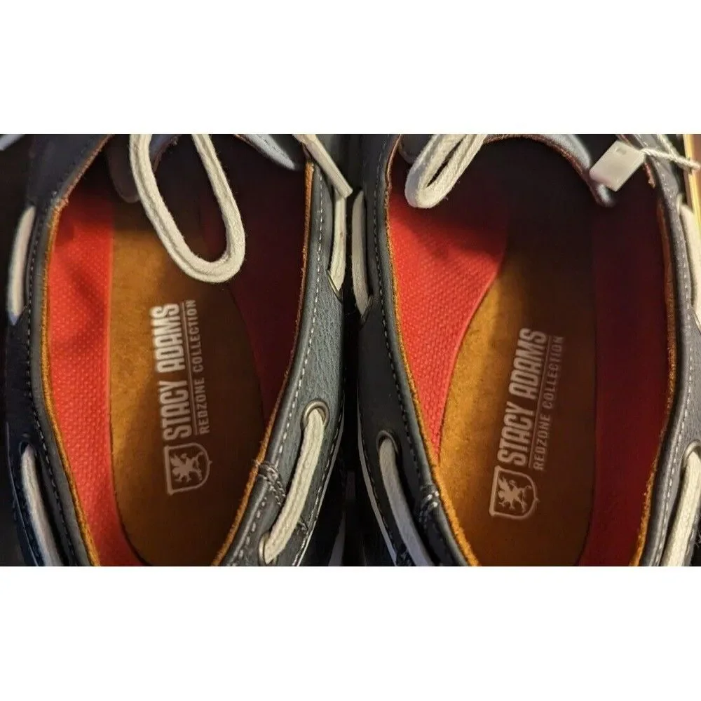 Stacy Adams Reid Moc Toe Lace Up Boat Shoes 10M Lightweight Light Blue 25592-465